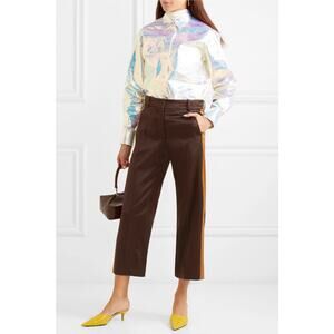 SIES MARJAN Bexley Cropped Striped Wool Twill Straight Leg Pants Size 0